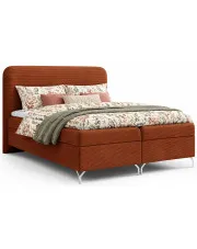 Pomarańczowe łóżko tapicerowane 5 rozmiarów - Savellia w sklepie Edinos.pl