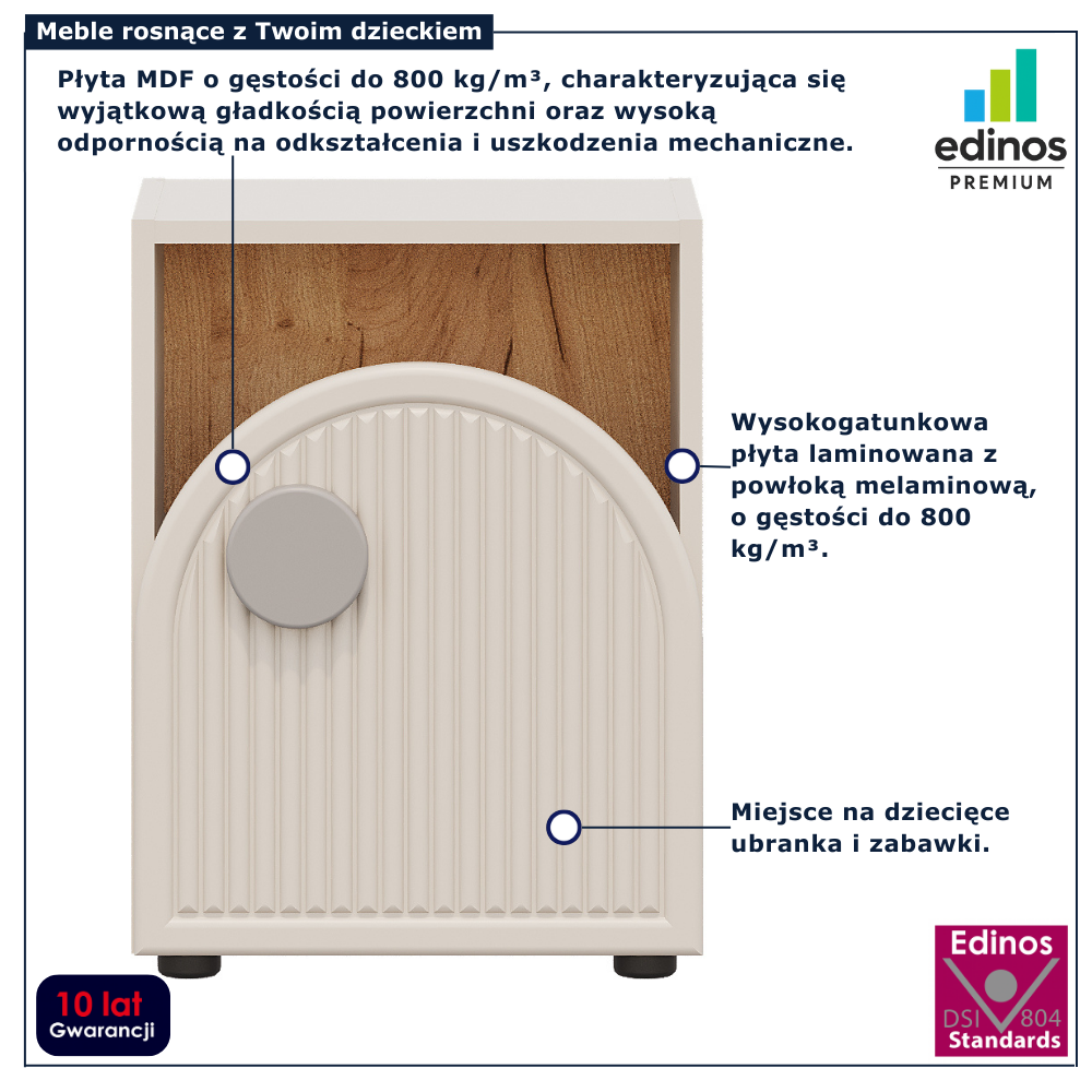 Szafka modułowa ryflowana dla dzieci Alio 8X kaszmir