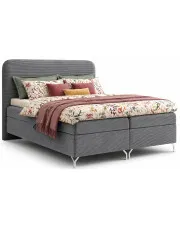 Szare sztruksowe łóżko z pojemnikiem 5 rozmiarów - Savellia w sklepie Edinos.pl