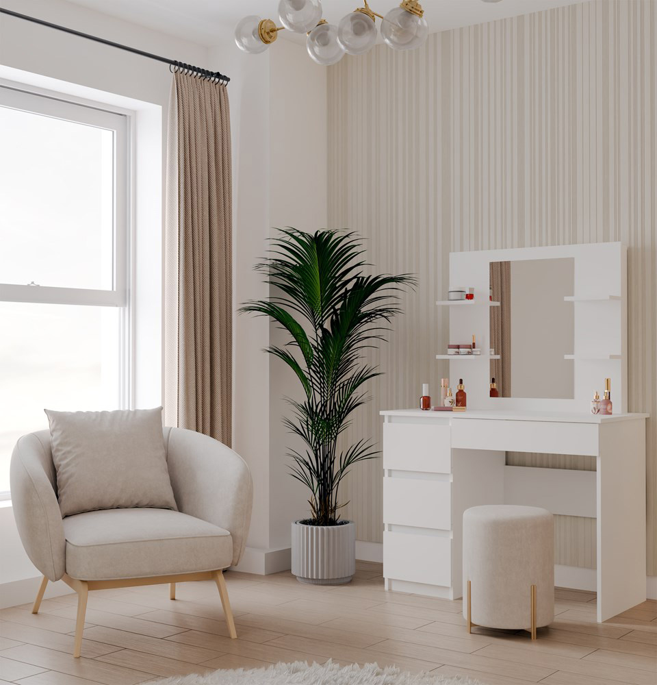 wizualizacja toaletki w sypialni