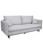 Szara sztruksowa sofa rozkładana - Ferisso w sklepie Edinos.pl