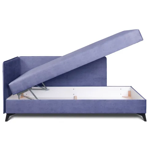 Pojemnik na pościel w niebieskoszarym tapczanie Finito