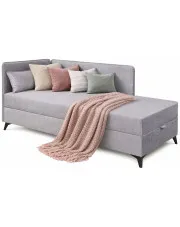 Popielaty tapczan narożny na nóżkach - Finito w sklepie Edinos.pl