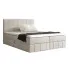 Kremowe welurowe łóżko z pojemnikiem 5 rozmiarów - Elarivo