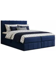 Granatowe łóżko kontynentalne z pojemnikiem 5 rozmiarów - Elarivo w sklepie Edinos.pl