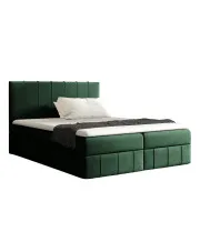 Zielone łóżko kontynentalne z pojemnikiem 5 rozmiarów - Elarivo w sklepie Edinos.pl