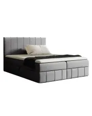 Szare łóżko kontynentalne z pojemnikiem 5 rozmiarów - Elarivo w sklepie Edinos.pl