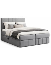 Szare łóżko kontynentalne z pojemnikiem 5 rozmiarów - Elarivo w sklepie Edinos.pl