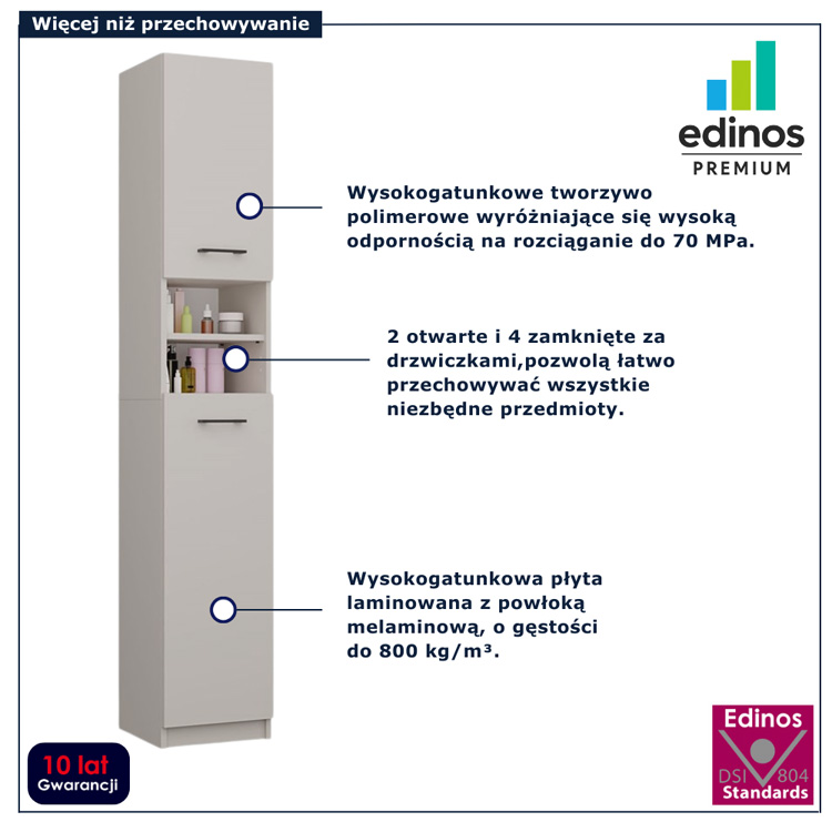 Infografika słupka łazienkowego kaszmir Ensa