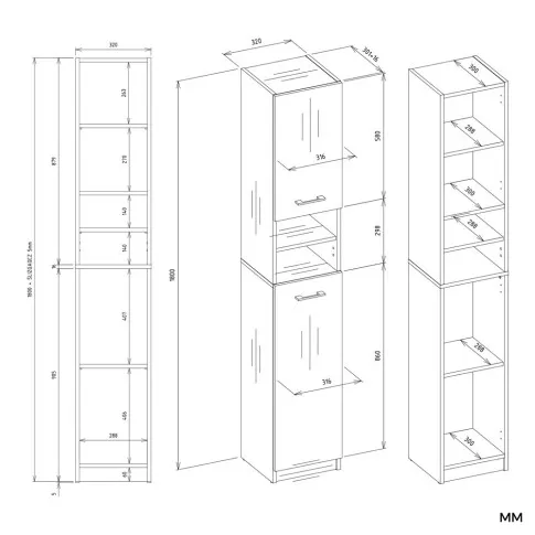 wymiary szafki do łazienki