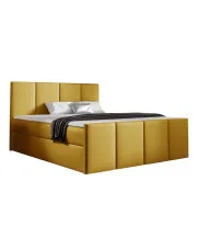 Musztardowe łóżko welurowe 5 rozmiarów - Meravino 3X w sklepie Edinos.pl