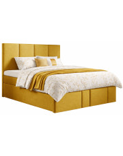 Musztardowe łóżko welurowe 5 rozmiarów - Meravino 3X w sklepie Edinos.pl