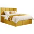 Musztardowe łóżko welurowe Meravino 3X