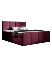 Bordowe łóżko tapicerowane z zagłówkiem 5 rozmiarów - Meravino 3X w sklepie Edinos.pl