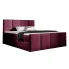Bordowe łóżko tapicerowane z zagłówkiem 5 rozmiarów - Meravino 3X