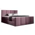Różowe welurowe łóżko kontynentalne 5 rozmiarów - Meravino 3X