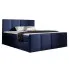 Granatowe welurowe łóżko kontynentalne 5 rozmiarów - Meravino 3X