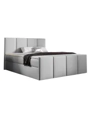 Jasnoszare łóżko welurowe z zagłówkiem 5 rozmiarów - Meravino 3X w sklepie Edinos.pl