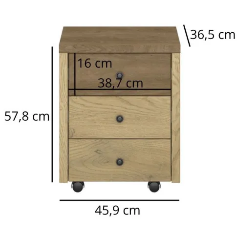 Wymiary szafki pod biurko Sevisso 3X