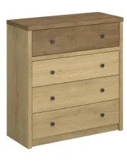 Loftowa komoda z 4 szufladami dąb cremona + dąb lefkas - Sevisso 4X w sklepie Edinos.pl