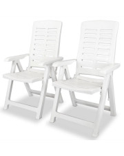 Zestaw białych krzeseł ogrodowych - Elexio 2Q w sklepie Edinos.pl