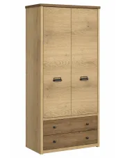 Industrialna szafa dwudrzwiowa dąb cremona + dąb lefkas - Sevisso 11X w sklepie Edinos.pl