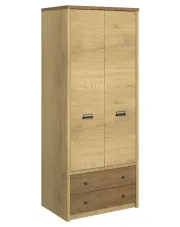 Industrialna szafa dwudrzwiowa dąb cremona + dąb lefkas - Sevisso 11X w sklepie Edinos.pl