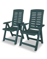 Zestaw zielonych krzeseł ogrodowych - Elexio 2Q w sklepie Edinos.pl