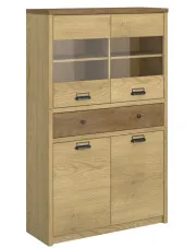 Niska witryna do salonu loft dąb cremona + dąb lefkas - Sevisso 19X w sklepie Edinos.pl