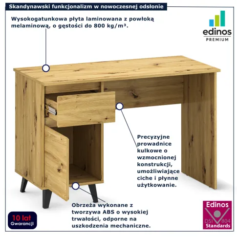 młodzieżowe biurko do nauki Bligo 8X dąb artisan