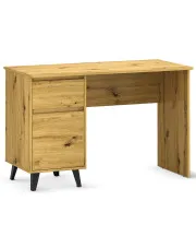 Skandynawskie biurko z szafką dąb artisan - Bilgo 8X w sklepie Edinos.pl