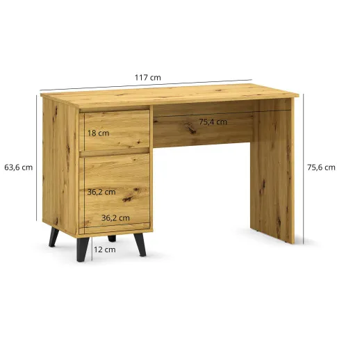 Wymiary biurka w stylu skandynawskim Bilgo 8X