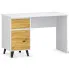Skandynawskie biurko z szafką i szufladą biały + dąb artisan - Bilgo 8X