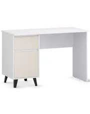 Biurko komputerowe z szafką i szufladą biały + kaszmir - Bilgo 8X w sklepie Edinos.pl