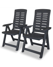 Zestaw szarych krzeseł ogrodowych - Elexio 2Q w sklepie Edinos.pl