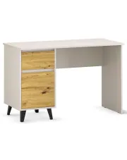 Biurko komputerowe z szafką i szufladą kaszmir + dąb artisan - Bilgo 8X w sklepie Edinos.pl