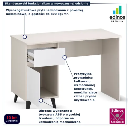 Biurko pod laptopa Bilgo 8X kaszmir + biały