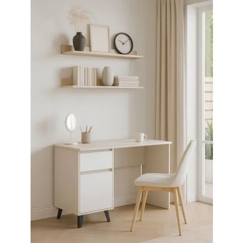 Wnętrze z wykorzystaniem biurka Bilgo 8X kaszmir + biały