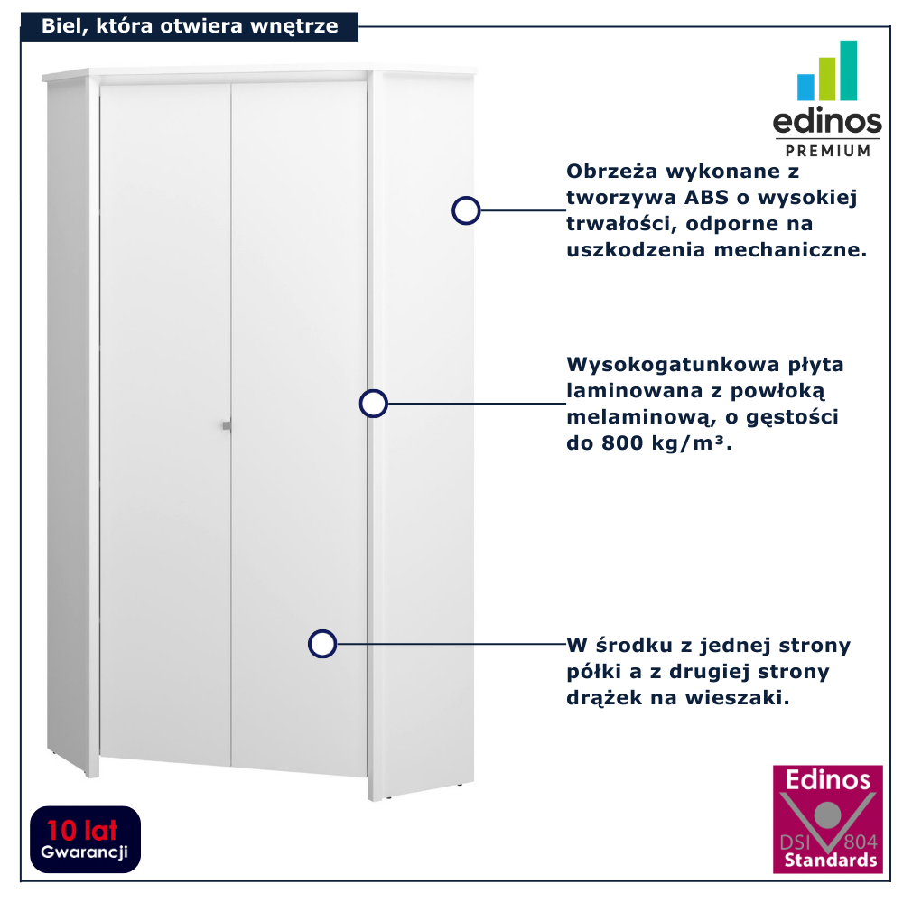 Szafa narożna skandynawska na ubrania Sierra 15X