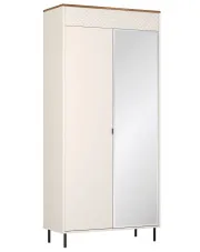 Szafa dwudrzwiowa z lustrem kaszmir + dąb castello - Milox 18X w sklepie Edinos.pl