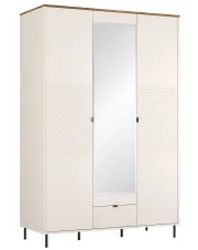 Nowoczesna szafa trzydrzwiowa z lustrem kaszmir + dąb castello - Milox 19X w sklepie Edinos.pl