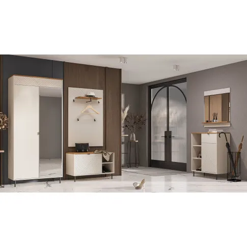 Przedpokój z wykorzystaniem mebli z kolekcji Fiassi kaszmir + dąb castello