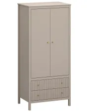 Szafa dwudrzwiowa z drążkiem i szufladami taupe - Envilo 15X w sklepie Edinos.pl