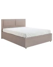 Beżowe łóżko tapicerowane z podnoszonym stelażem - Envilo 17X w sklepie Edinos.pl