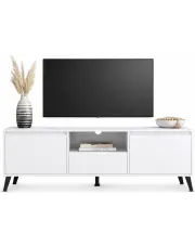 Biała skandynawska szafka RTV na nóżkach - Bilgo 9X w sklepie Edinos.pl