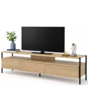 Minimalistyczna szafka RTV na nóżkach dąb cremona - Fabiene 4X w sklepie Edinos.pl