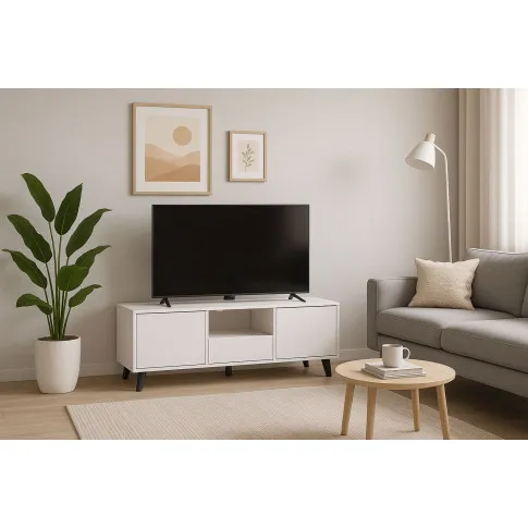 Salon z wykorzystaniem kaszmirowej szafki RTV Bilgo 9X