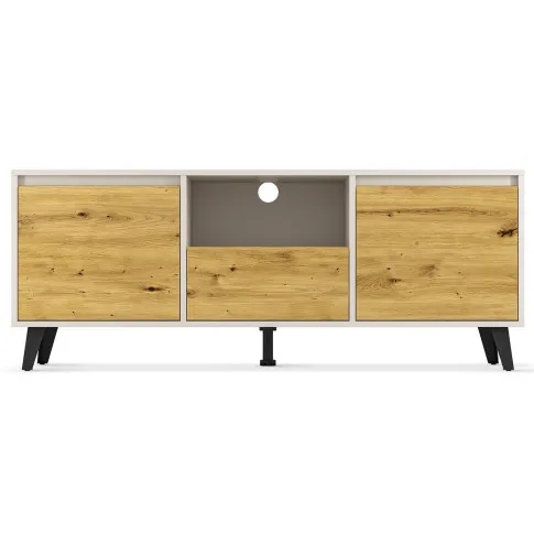 Stolik RTV w stylu skandynawskim Bilgo 9X kaszmir + dąb artisan