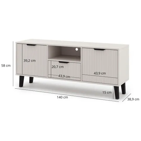 Wymiary skandynawskiej szafki RTV Bilgo 9X