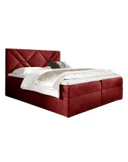 Czerwone pikowane łóżko kontynentalne 5 rozmiarów - Velvaro w sklepie Edinos.pl